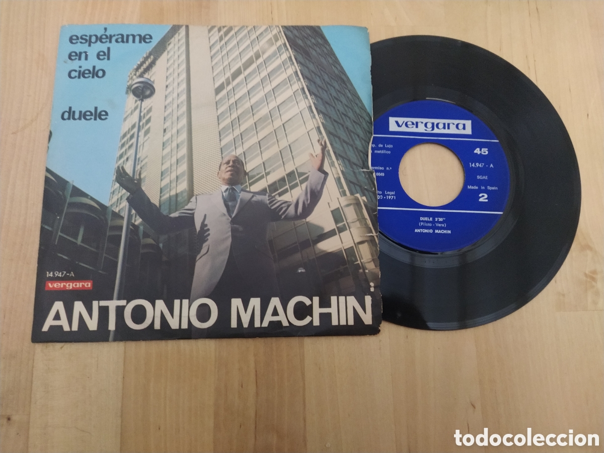 Discos de vinilo: ANTONIO MACH&Iacute;N - SINGLE ESPERAME EN EL CIELO/DUELE - Foto 1