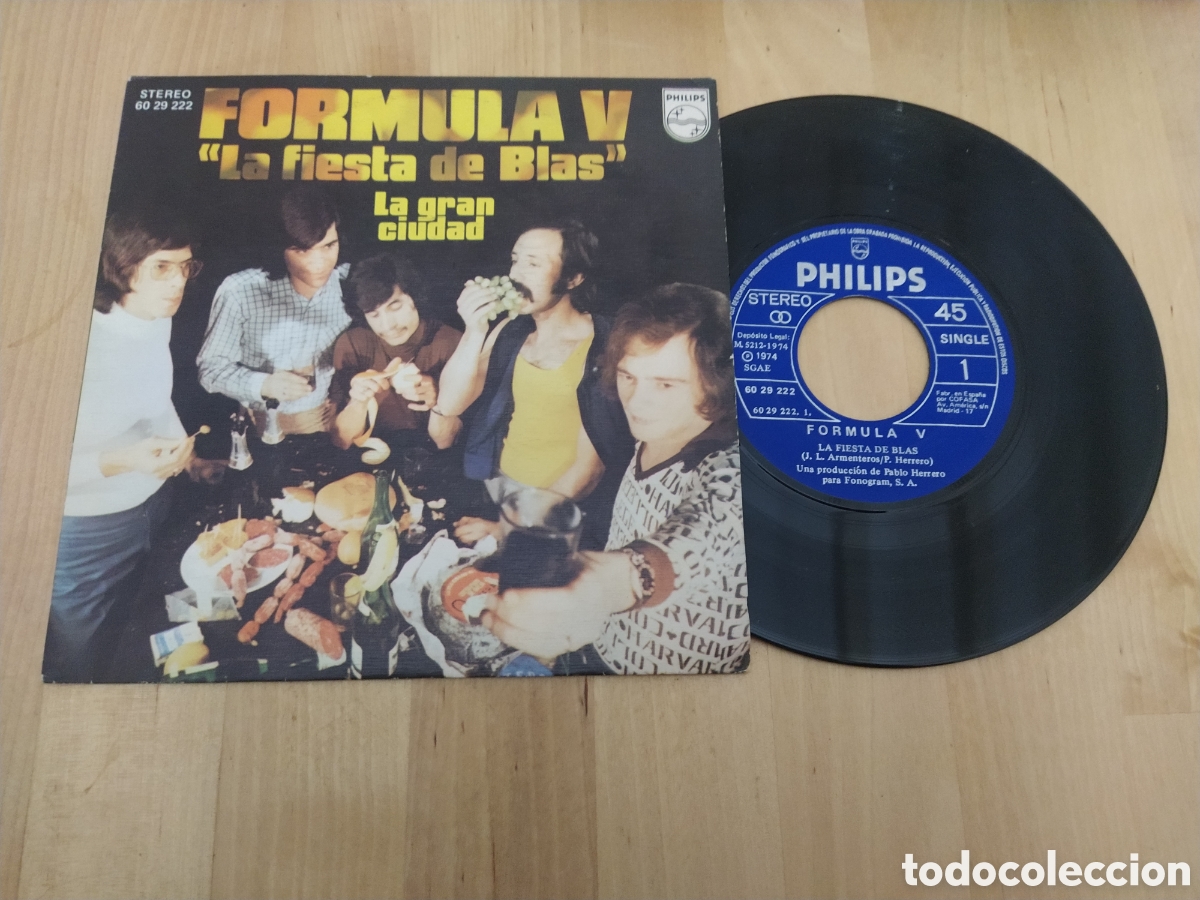 Discos de vinilo: FORMULA V - SINGLE LA FIESTA DE BLAS/LA GRAN CIUDAD - Foto 1