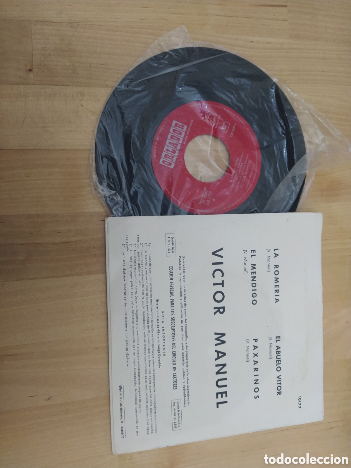 Discos de vinilo: V&Iacute;CTOR MANUEL - LA ROMER&Iacute;A+3 SINGLE - Foto 2