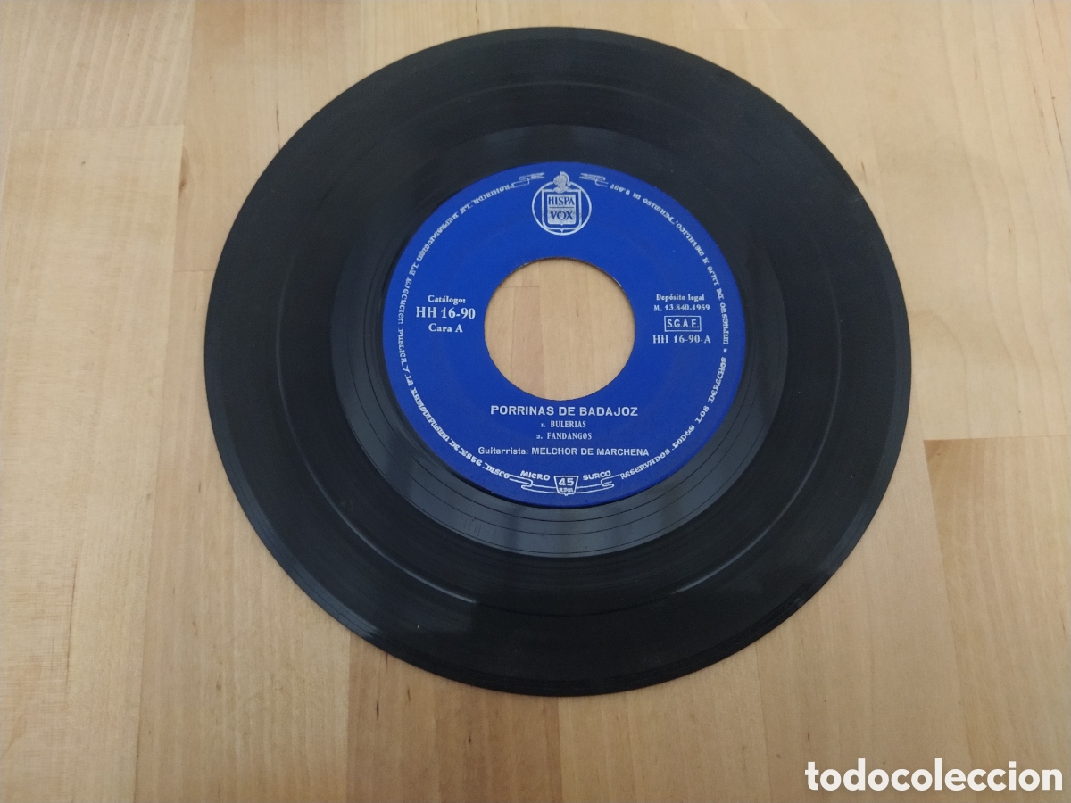 Discos de vinilo: PORRINAS DE BADAJOZ - SINGLE - Foto 2