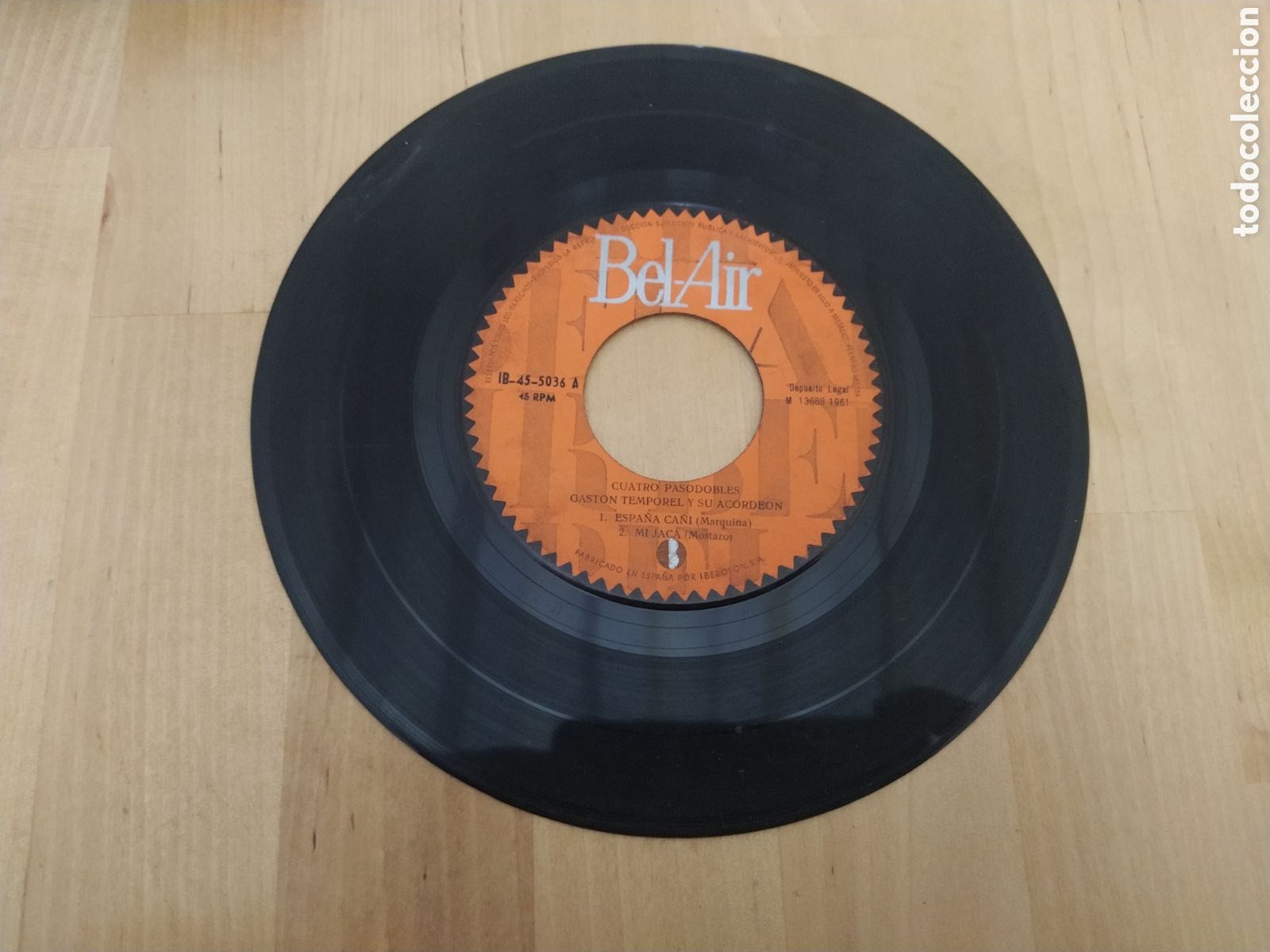 Discos de vinilo: GASTON TEMPOREL Y SU ACORDEON - PASODOBLES SINGLE - Foto 1