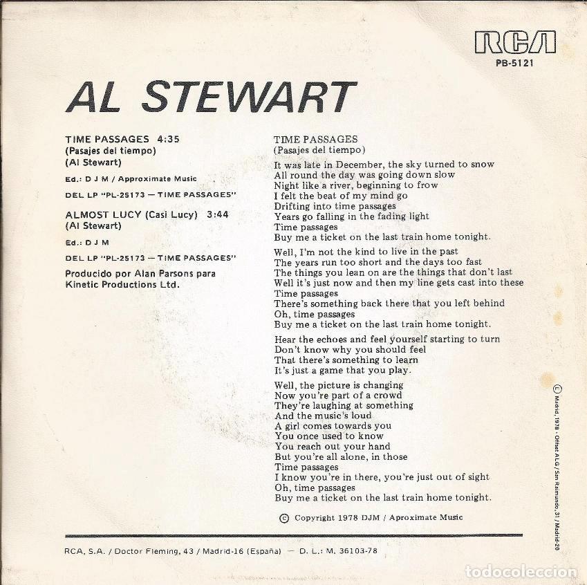 Discos de vinilo: AL STEWART &middot;&middot;&middot; Time Passages / Almost Lucy - (Single) - Foto 2