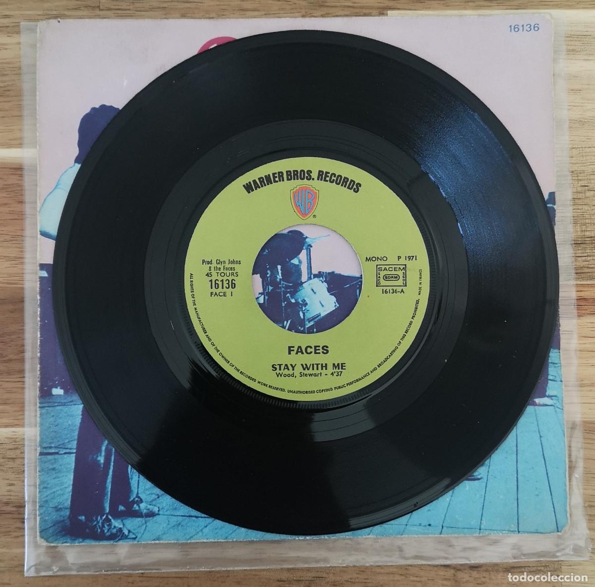 Discos de vinilo: CD SINGLE - FACES / STAY WITH ME - Warner Bros 1971 - Foto 2