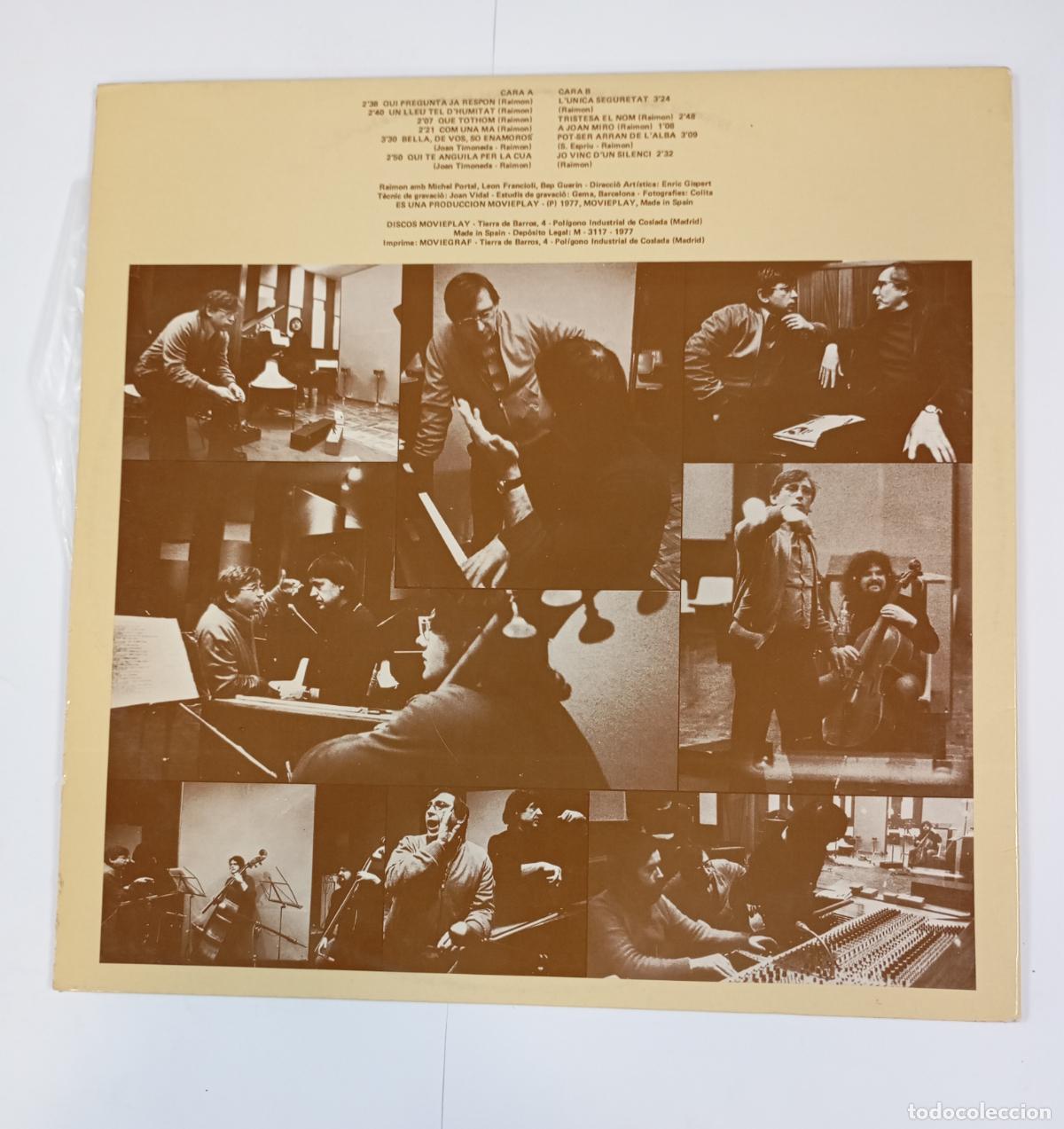 Discos de vinilo: RAIMON. LLIURAMENT DEL CANT. LP. TDKLP19 - Foto 2