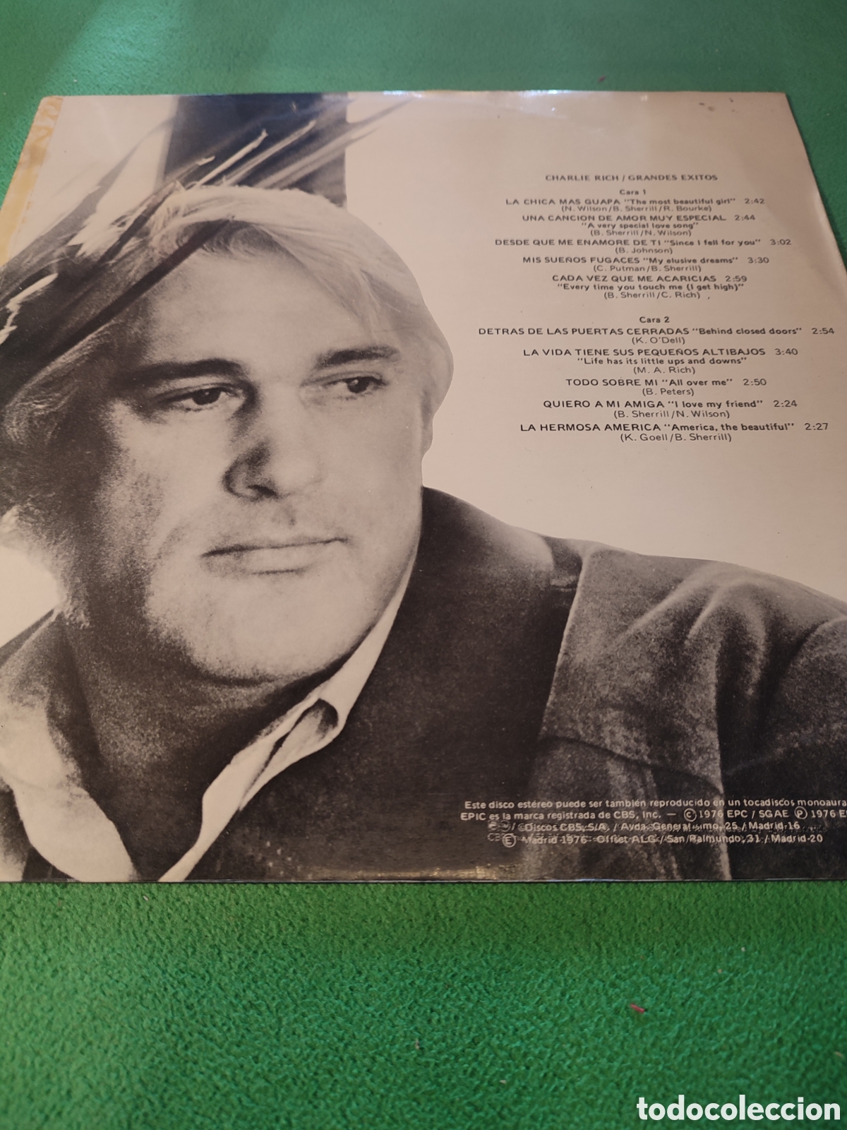 Discos de vinilo: Charlie Rich - Grandes &eacute;xitos edici&oacute;n 1976 - Foto 2