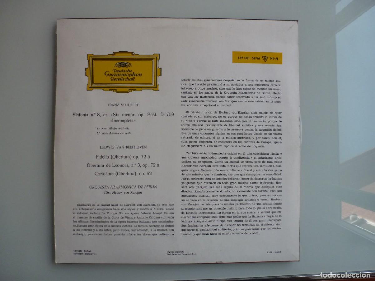 Discos de vinilo: SCHUBERT &middot; BEETHOVEN (LP DGG 1966) KARAJAN - Foto 2