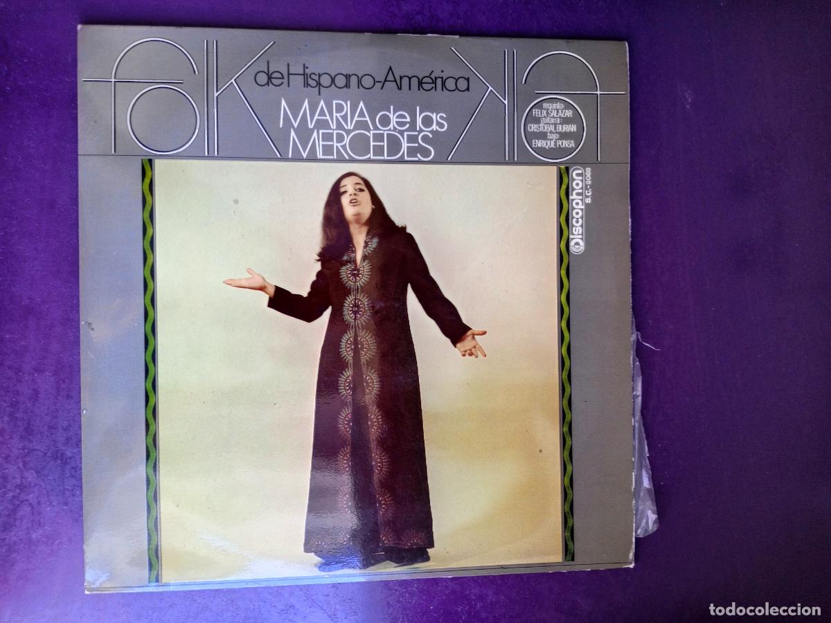 Disques de vinyle: Maria De Las Mercedes &lrm;&ndash; Folk De Hispano Am&eacute;rica - LP DISCOPHON 1970 MEXICO, FIRMADO POR LA ARTISTA
