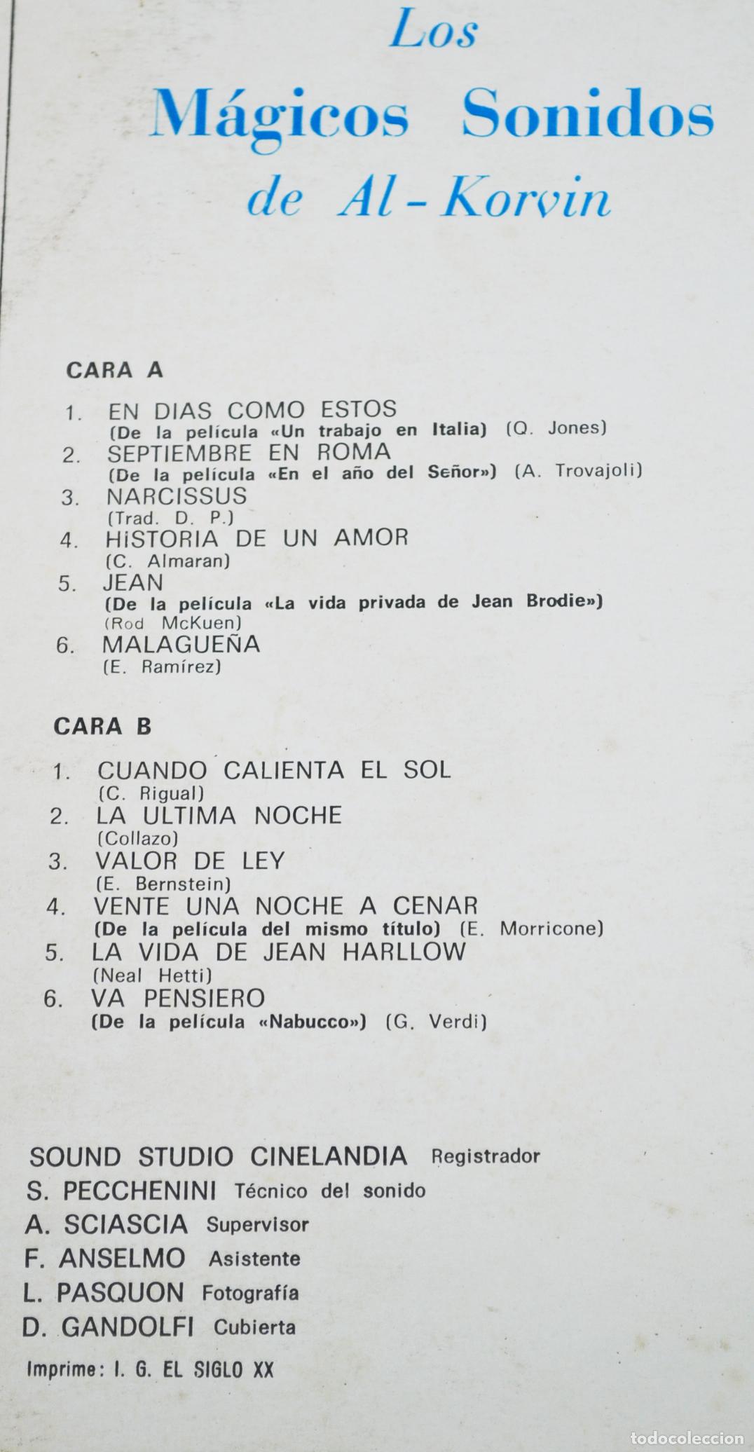 Discos de vinilo: KORVIN BRASS & STRINGS MAGIC SOUNDS LP ESPA&Ntilde;A (ADG1) - Foto 5