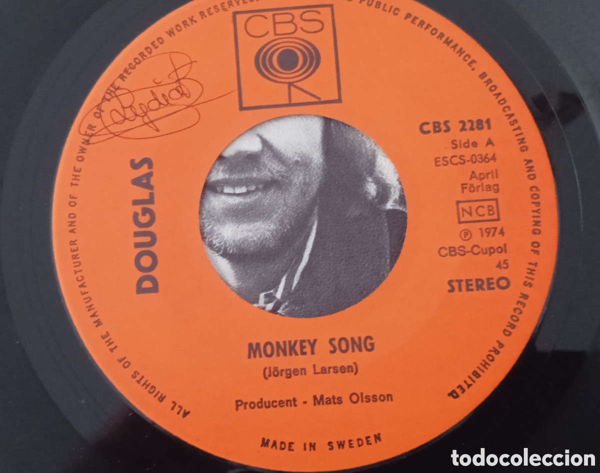 Discos de vinilo: DOUGLAS - Monkey song (1974) single - Foto 3