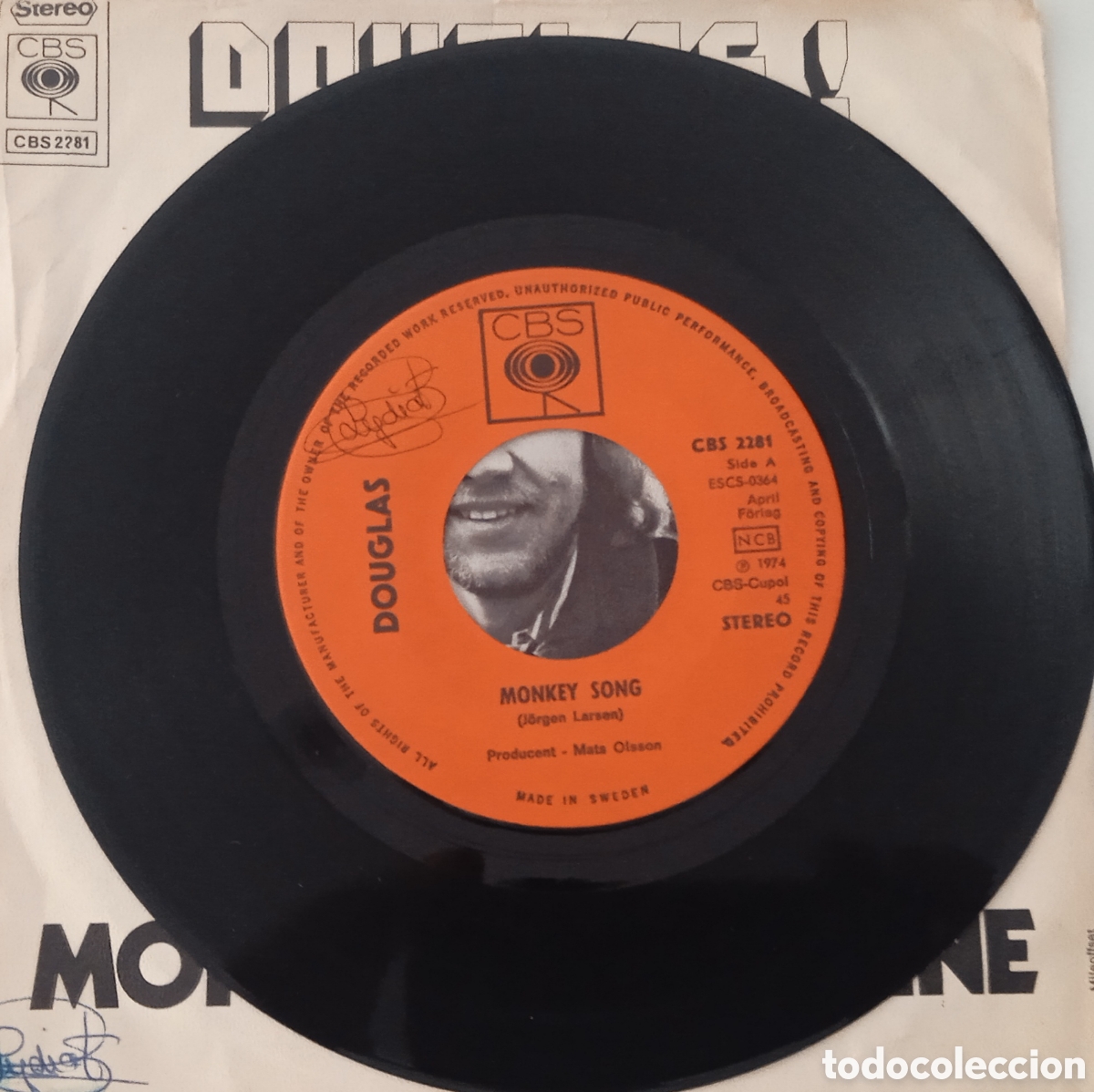 Discos de vinilo: DOUGLAS - Monkey song (1974) single - Foto 6