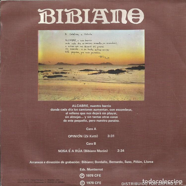 Discos de vinilo: BIBIANO &middot;&middot;&middot; Opinion / Nosa E A Rua - (Single) - Foto 2
