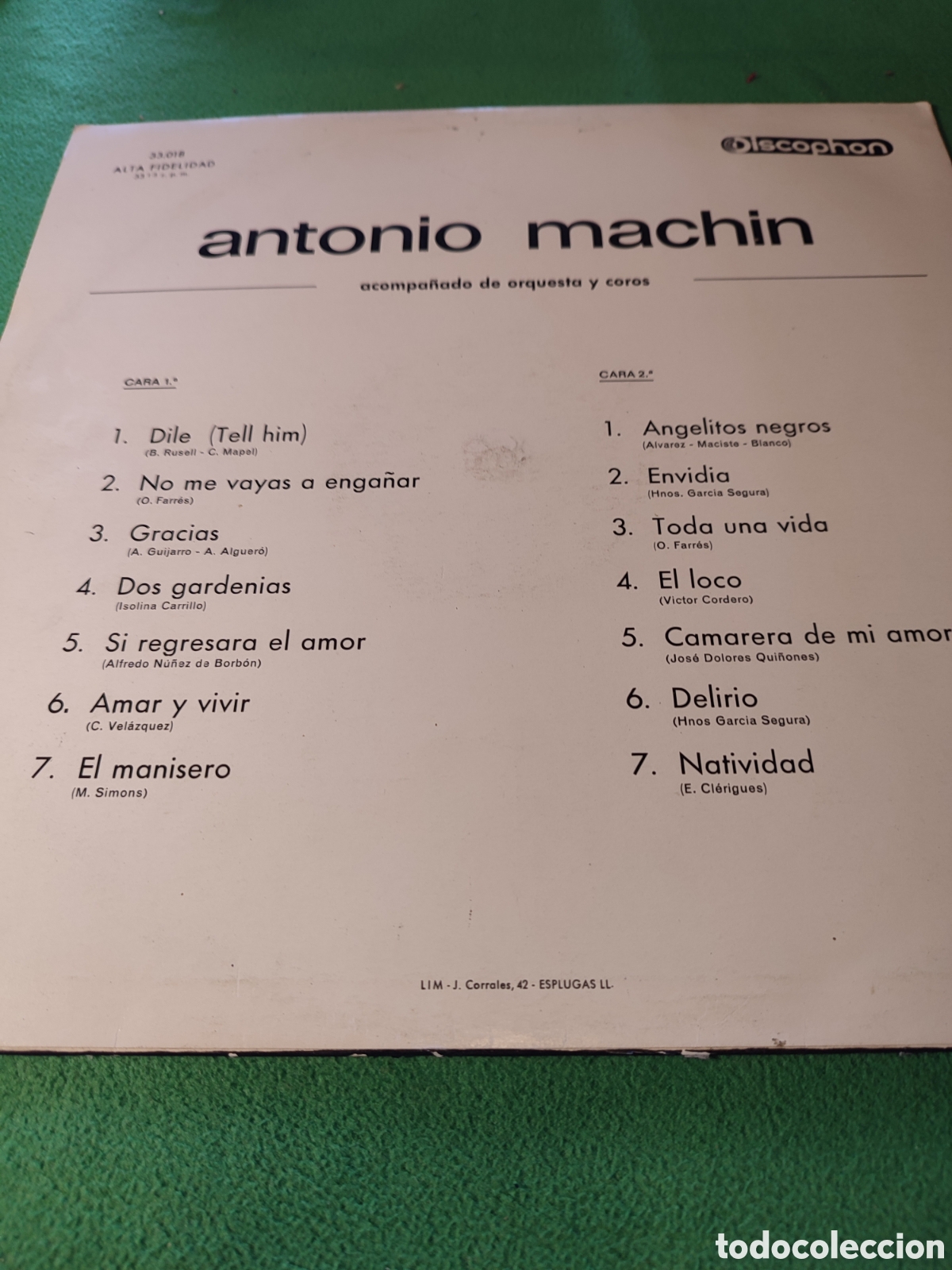 Discos de vinilo: Antonio Machin - Antonio Mach&iacute;n..Bravo - Foto 2