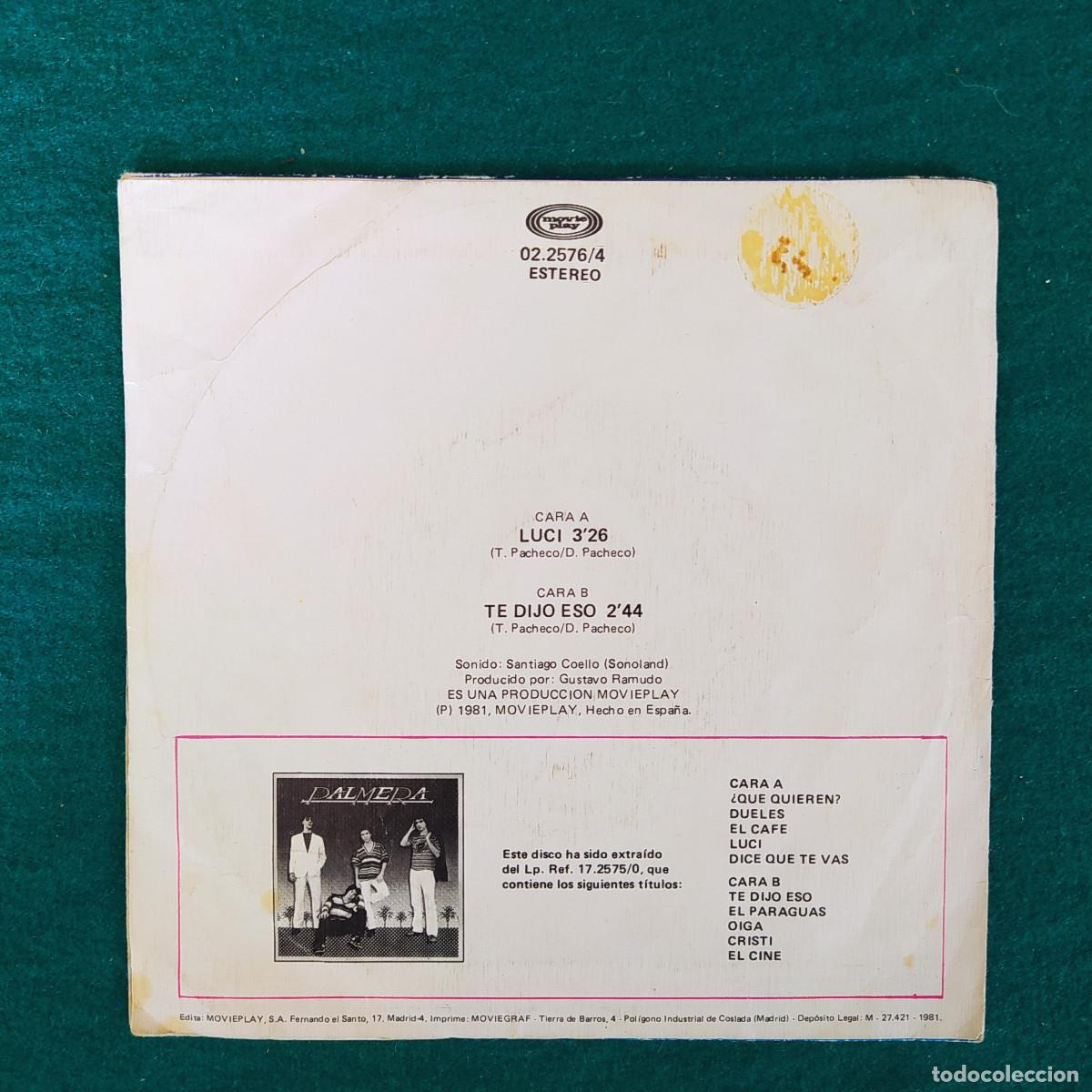 Discos de vinilo: Palmera &ndash; Luci 1981 . - Foto 2