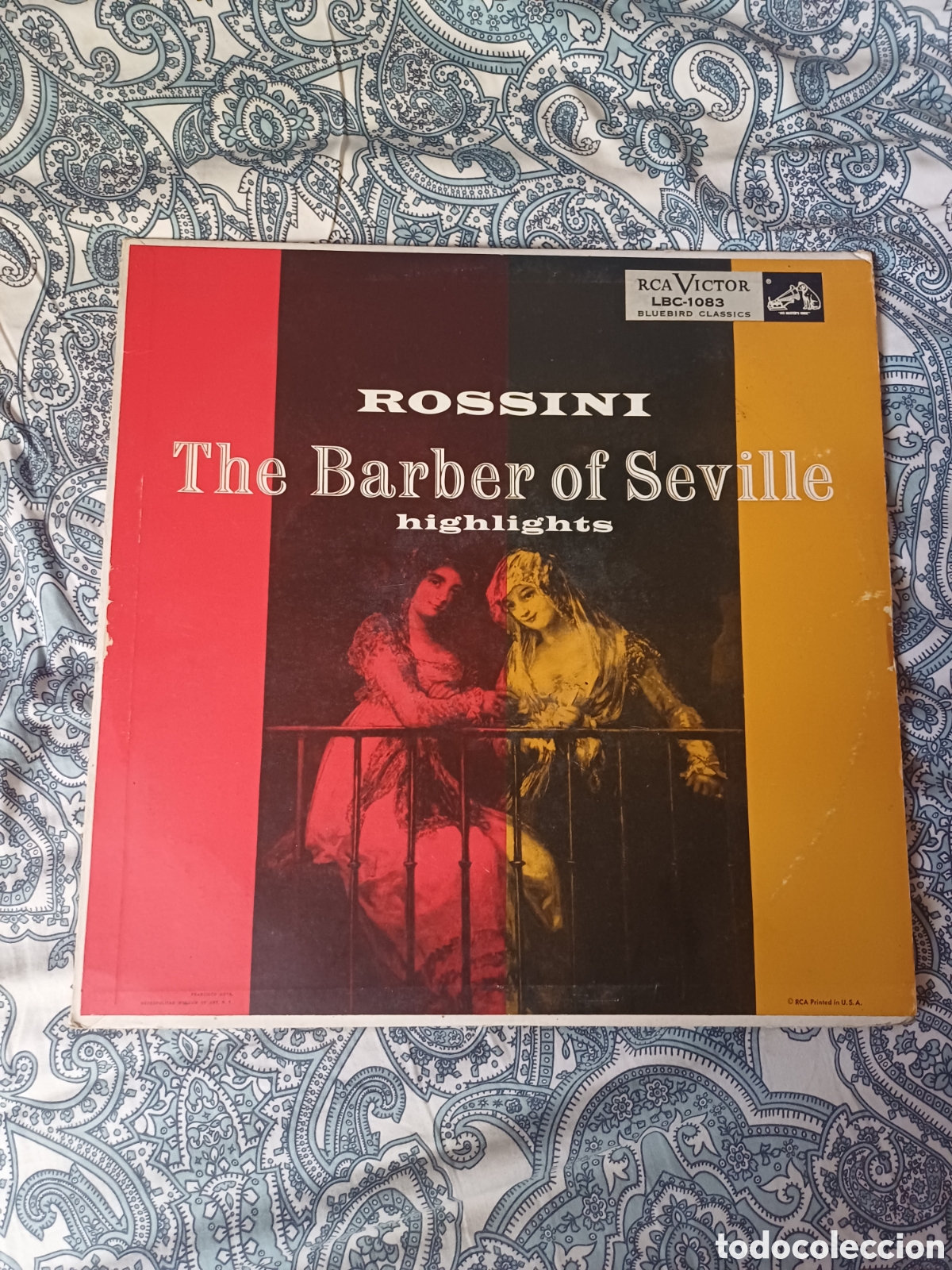 Disques de vinyle: The barber of Seville Rossini Highlights Bluebird Classics Reggiani Browning Landi Engelman Ramirez