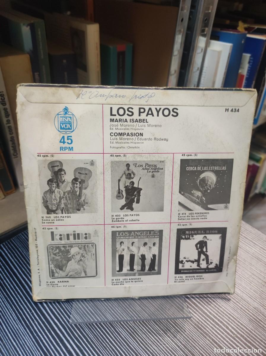 Discos de vinilo: Los Payos &ndash; Mar&iacute;a Isabel / Compasi&oacute;n - Foto 2