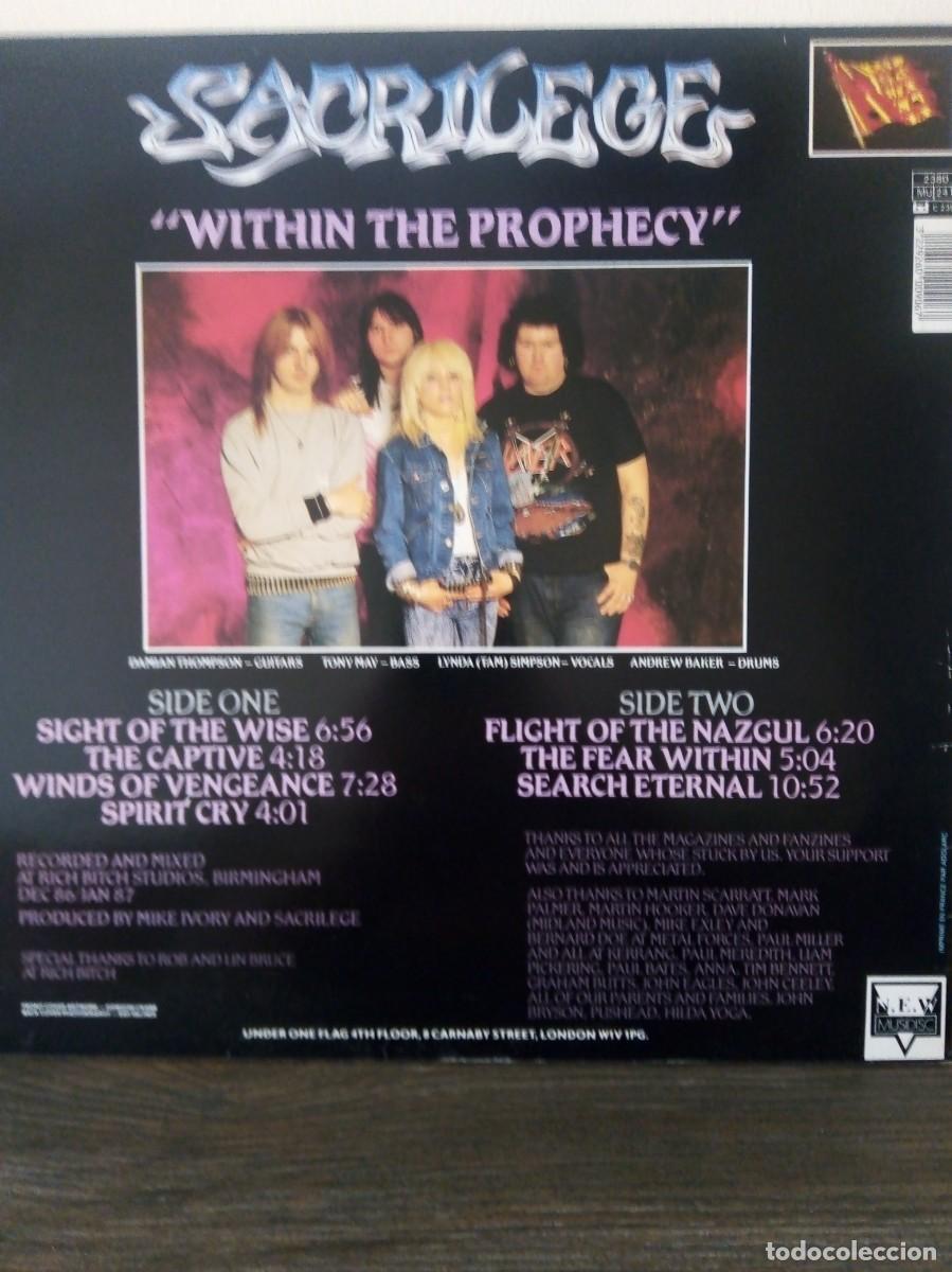 Discos de vinilo: Sacrilege, within The prophecy 1987. - Foto 2