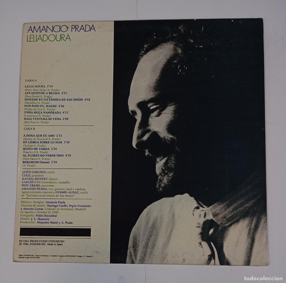 Discos de vinilo: AMANCIO PRADA - LELIADOURA. LP. TDKLP19 - Foto 2