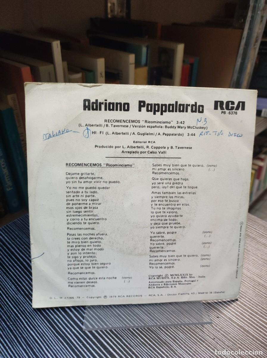 Discos de vinilo: Adriano Pappalardo &ndash; Recomencemos - Foto 2