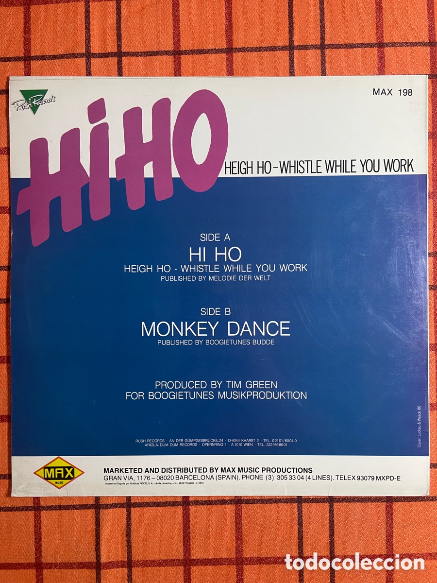 Discos de vinilo: Maxi Bruce & Bongo - Hi Ho (Heigh Ho - Whistle While You Work) - Foto 2