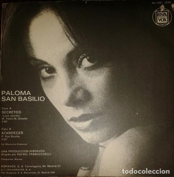 Discos de vinilo: Paloma San Basilio &ndash; Secretos - Foto 2