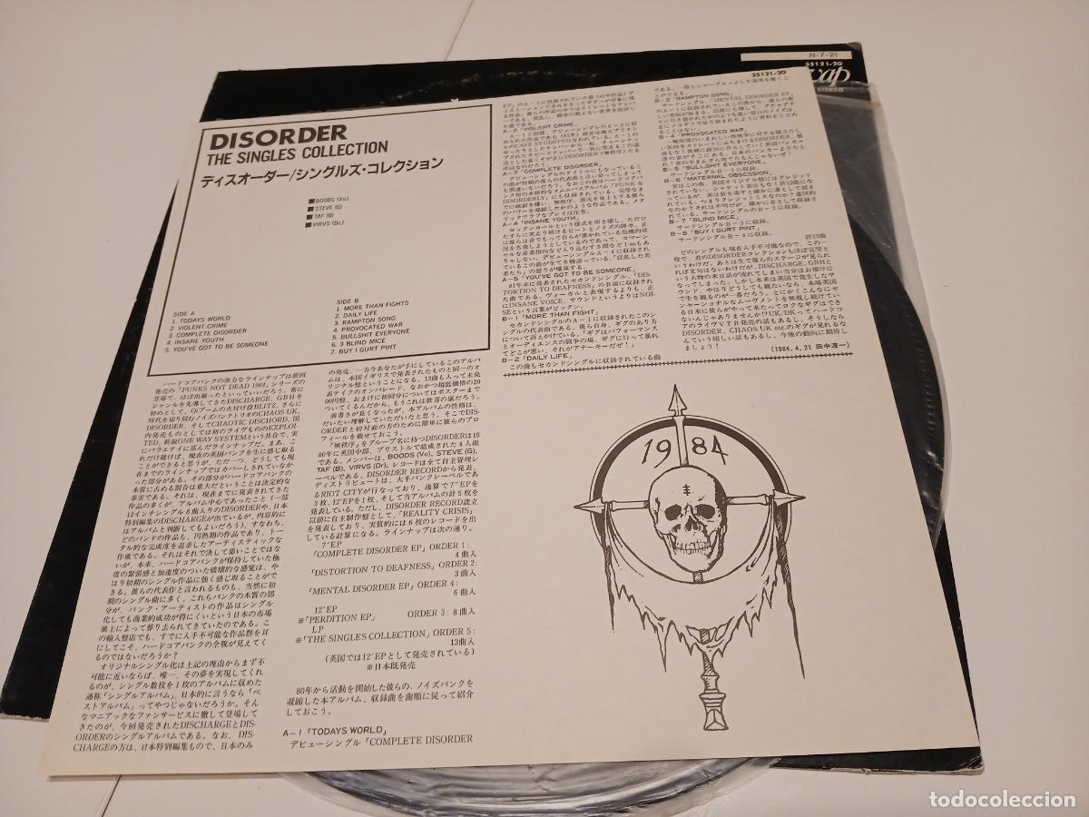 Discos de vinilo: DISORDER -THE SINGLES COLLECTION- (1984) LP DISCO VINILO - Foto 6