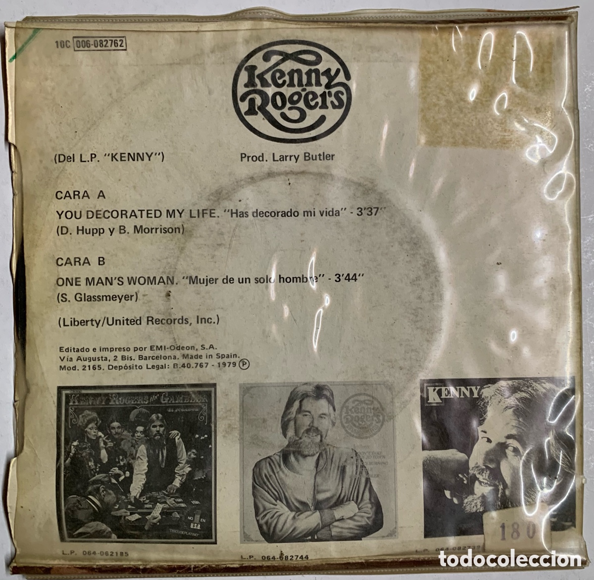 Discos de vinilo: Kenny Rogers single Vinilo Has decorado mi vida - Foto 2