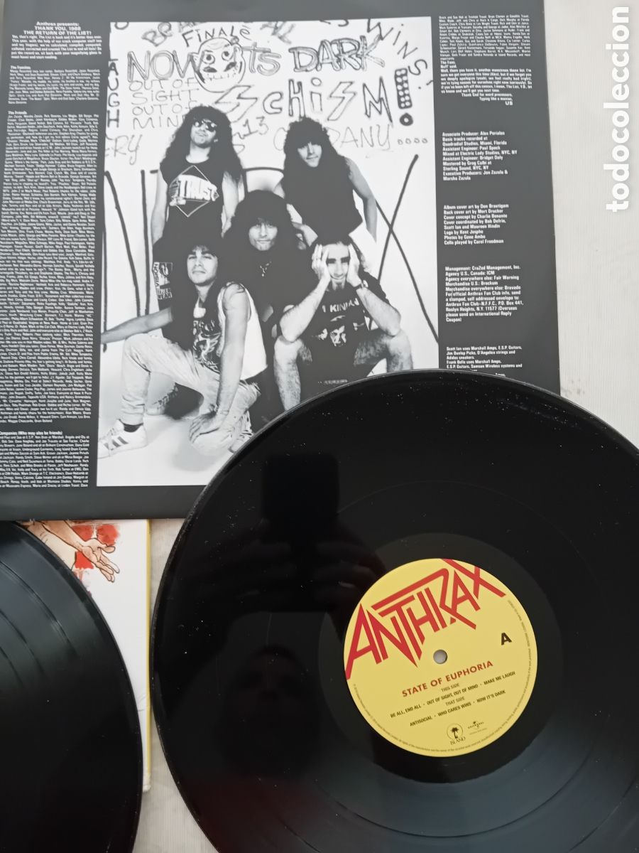 Discos de vinilo: ANTHRAX. STATE OF EUPHORIA. 2xLP. 2018. - Foto 3