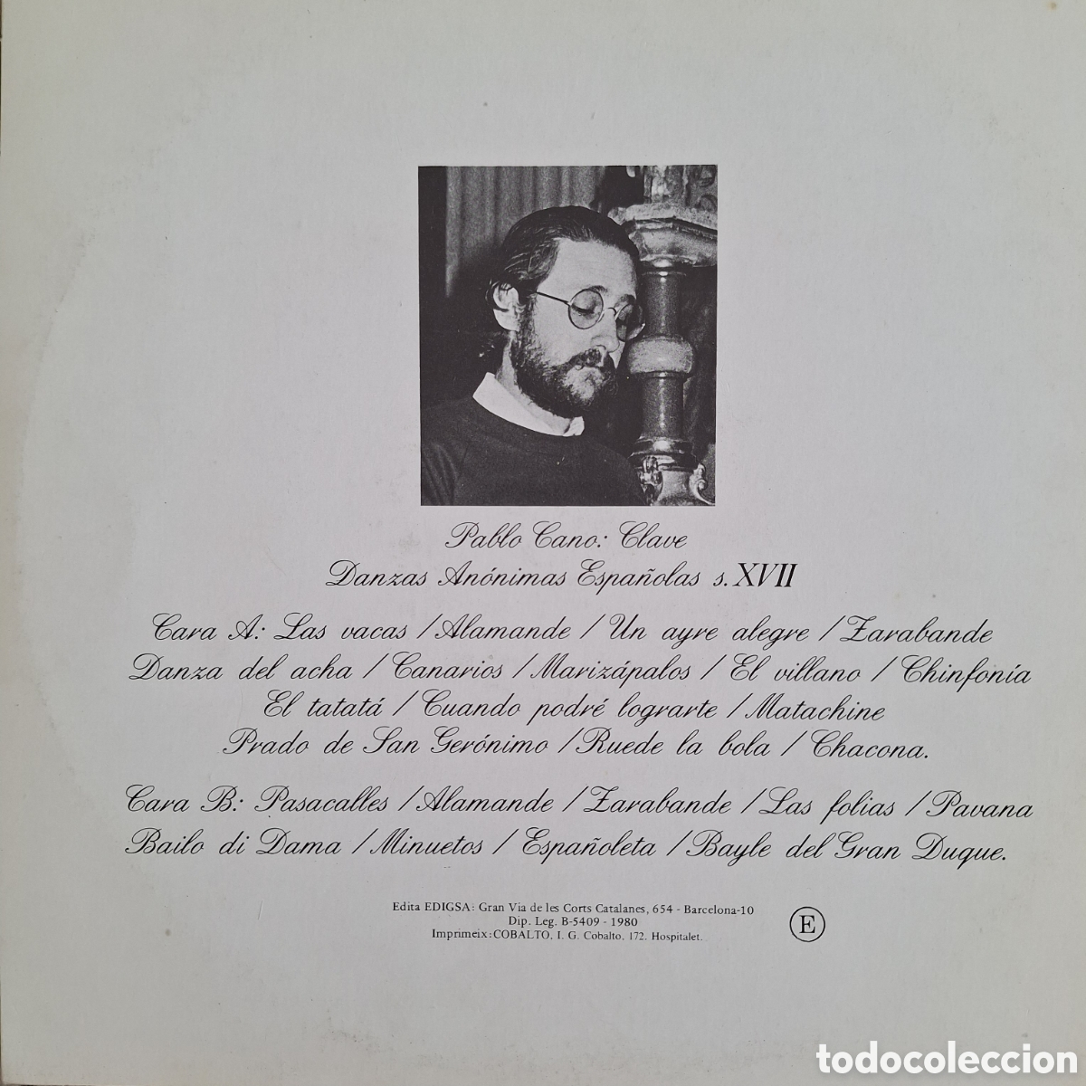 Discos de vinilo: Danzas An&oacute;nimas Espa&ntilde;olas s. XVII. - Foto 2
