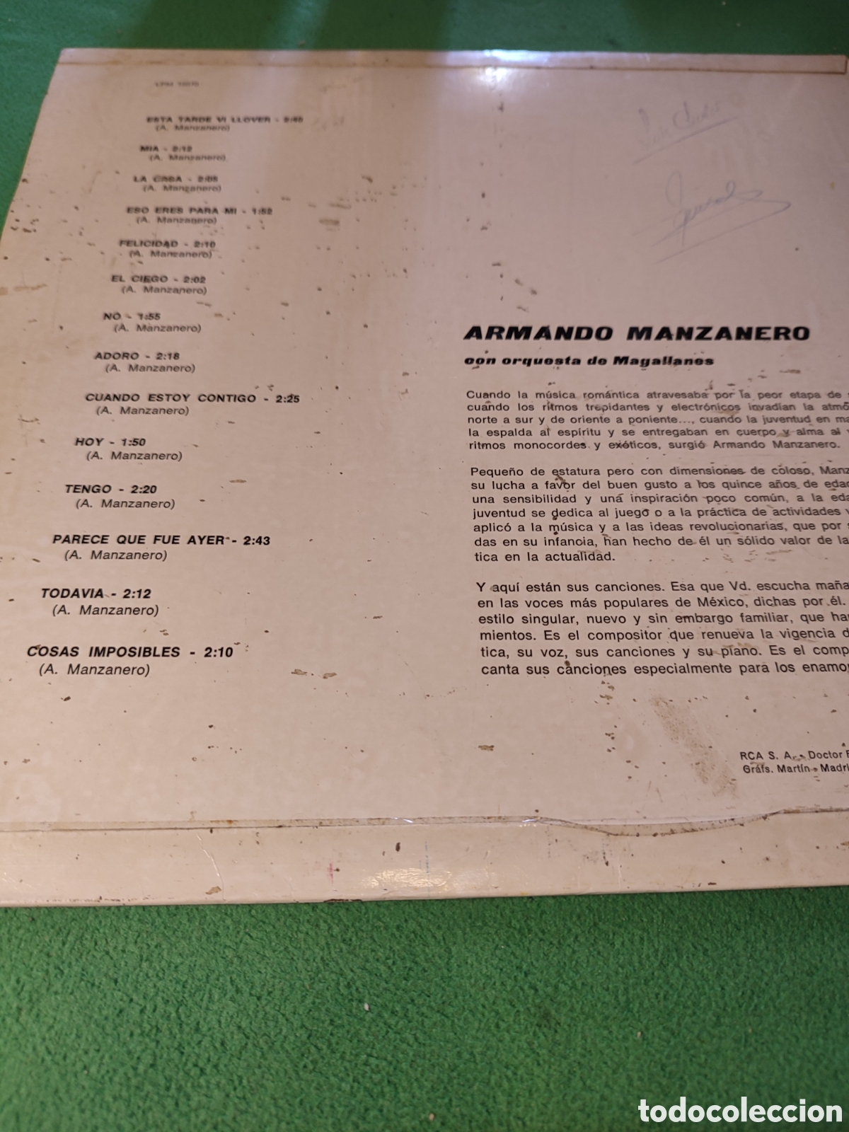 Discos de vinilo: Armando Manzanero - Y sus canciones - Foto 2