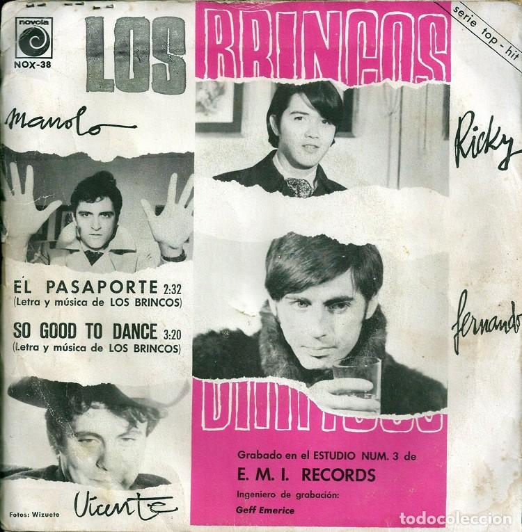 Discos de vinilo: LOS BRINCOS &middot;&middot;&middot; El Pasaporte / So Good To Dance - (Single) - Foto 2