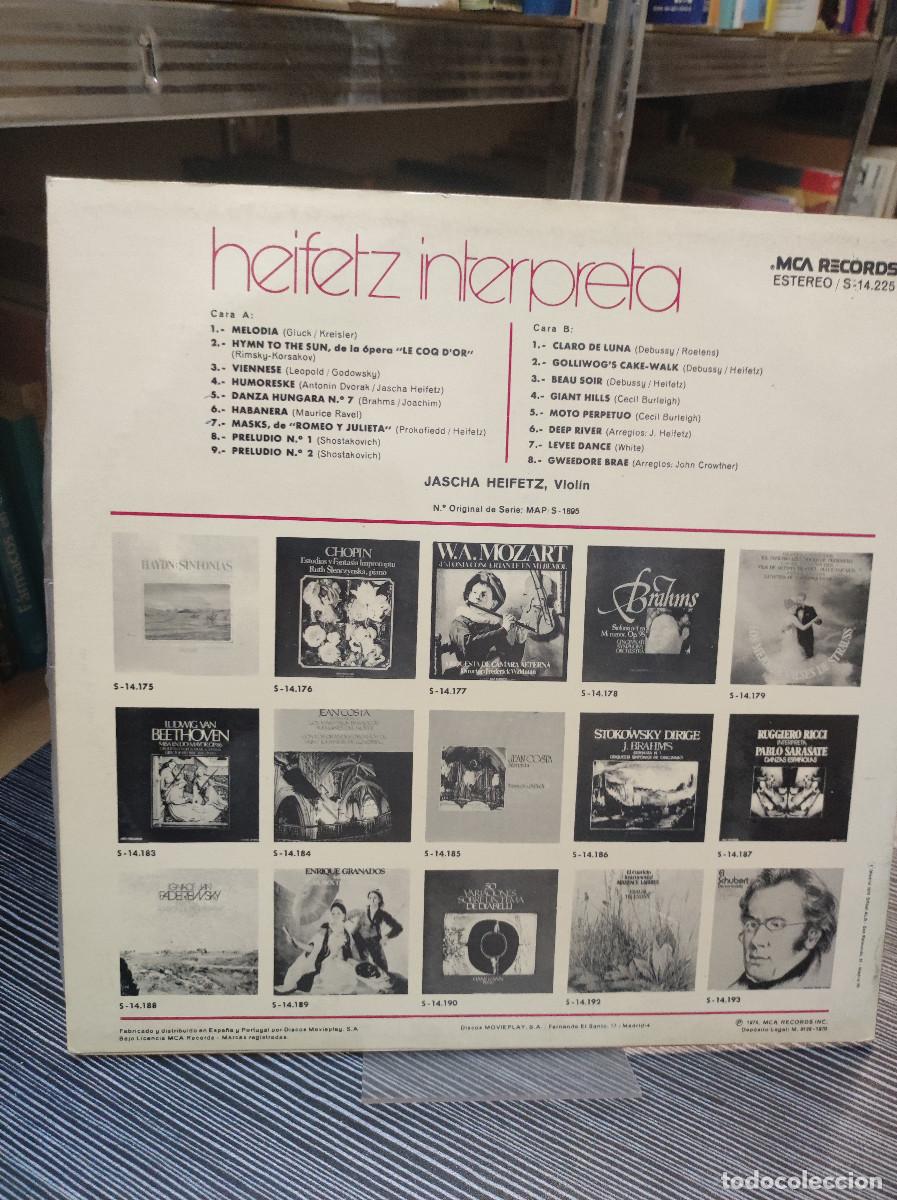Discos de vinilo: HEIFETZ INTERPRETA HASCHA HEIFETZ - Foto 2