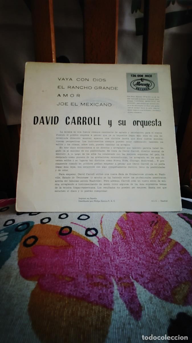 Discos de vinilo: DAVID CARROLL-EP VAYA CON DIOS +3 - Foto 2