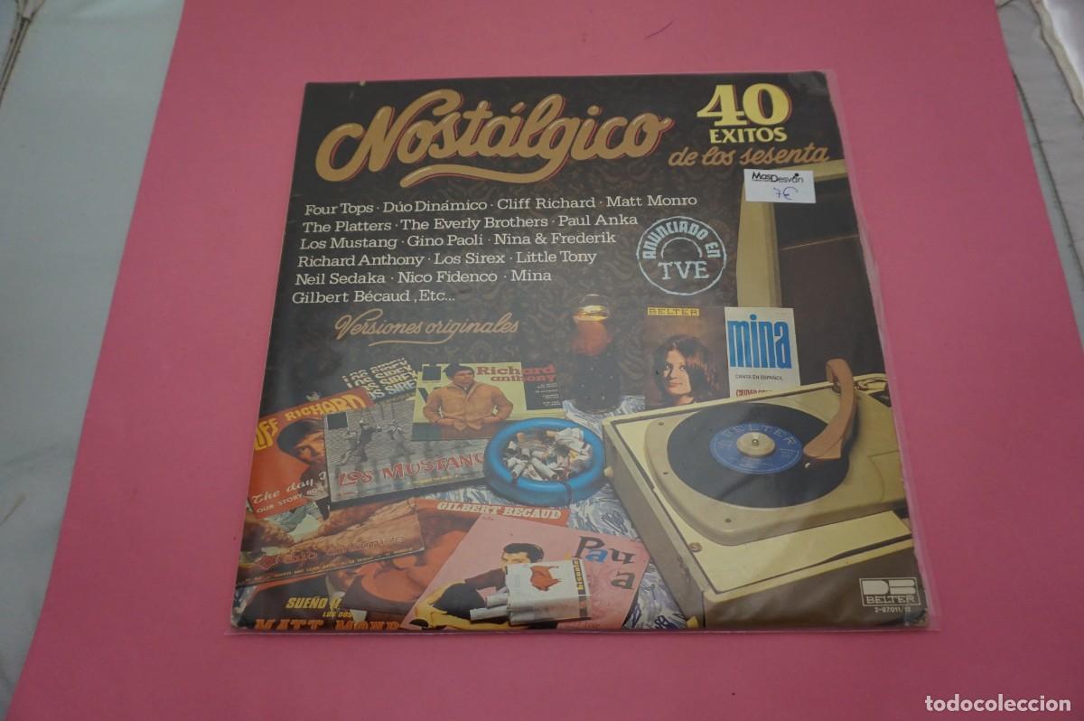 Discos de vinilo: DOBLE LP - NOSTALGICO - 40 EXITOS DE LOS SESENTA - Foto 1
