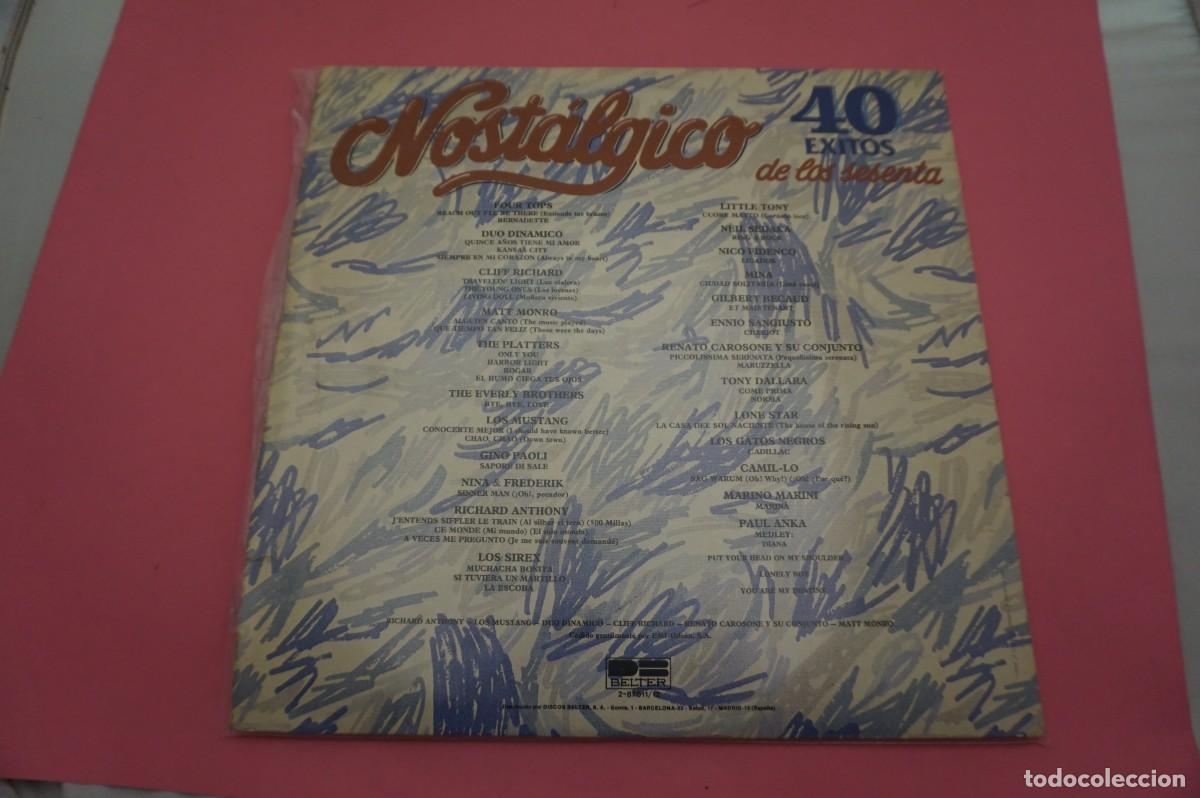 Discos de vinilo: DOBLE LP - NOSTALGICO - 40 EXITOS DE LOS SESENTA - Foto 5