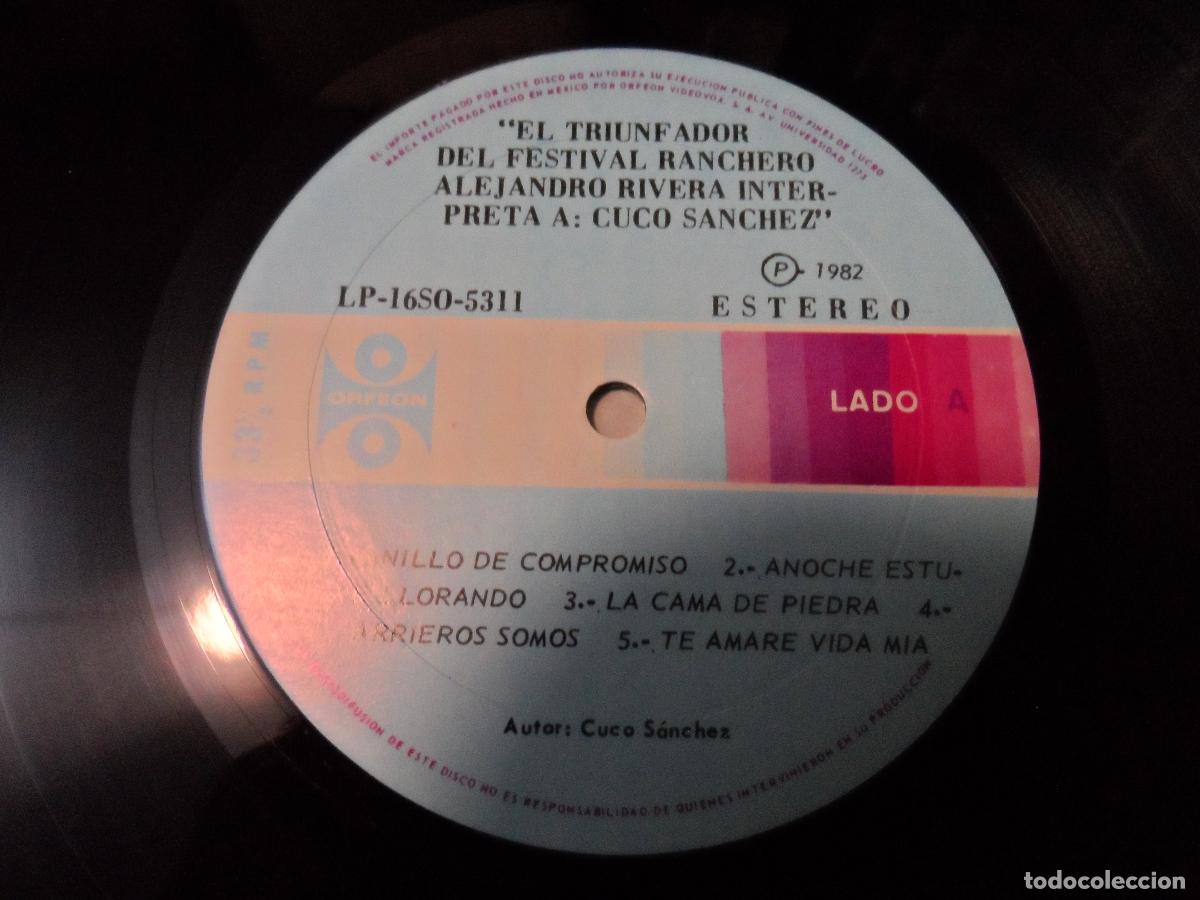 Discos de vinilo: ALEJANDRO RIVERA - INTERPRETA A CUCO SANCHEZ (MEXICO 1982) - Foto 3