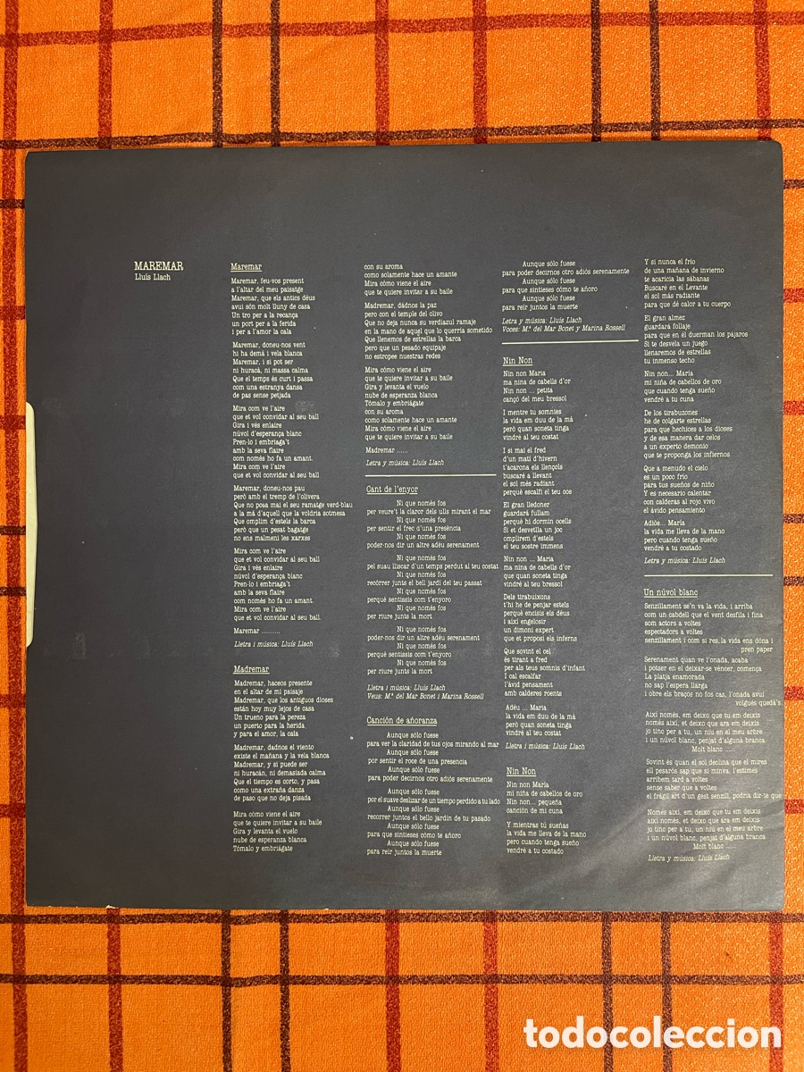 Discos de vinilo: LP Llu&iacute;s Llach Maremar - Foto 3