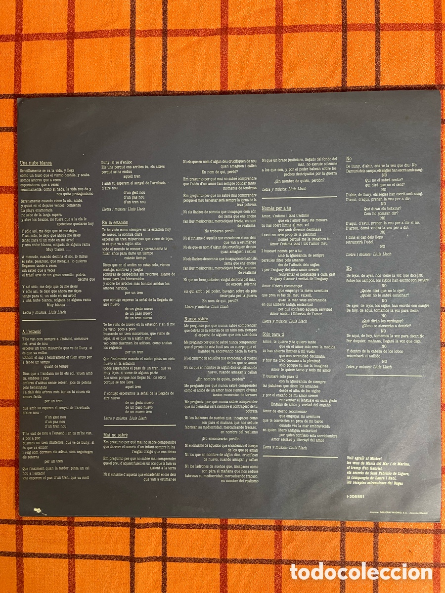 Discos de vinilo: LP Llu&iacute;s Llach Maremar - Foto 4