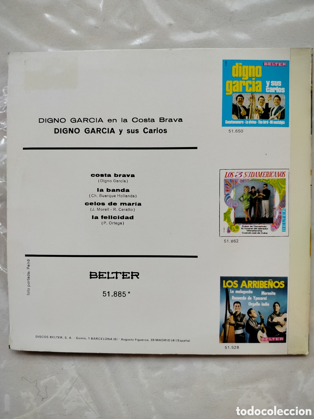 Discos de vinilo: EP Digno Garc&iacute;a y sus Carios - Foto 2