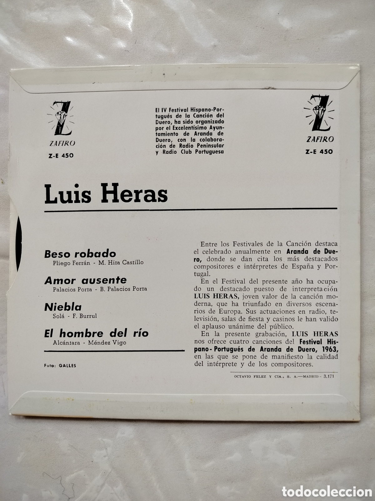 Discos de vinilo: Luis Heras EP 1963.. - Foto 2