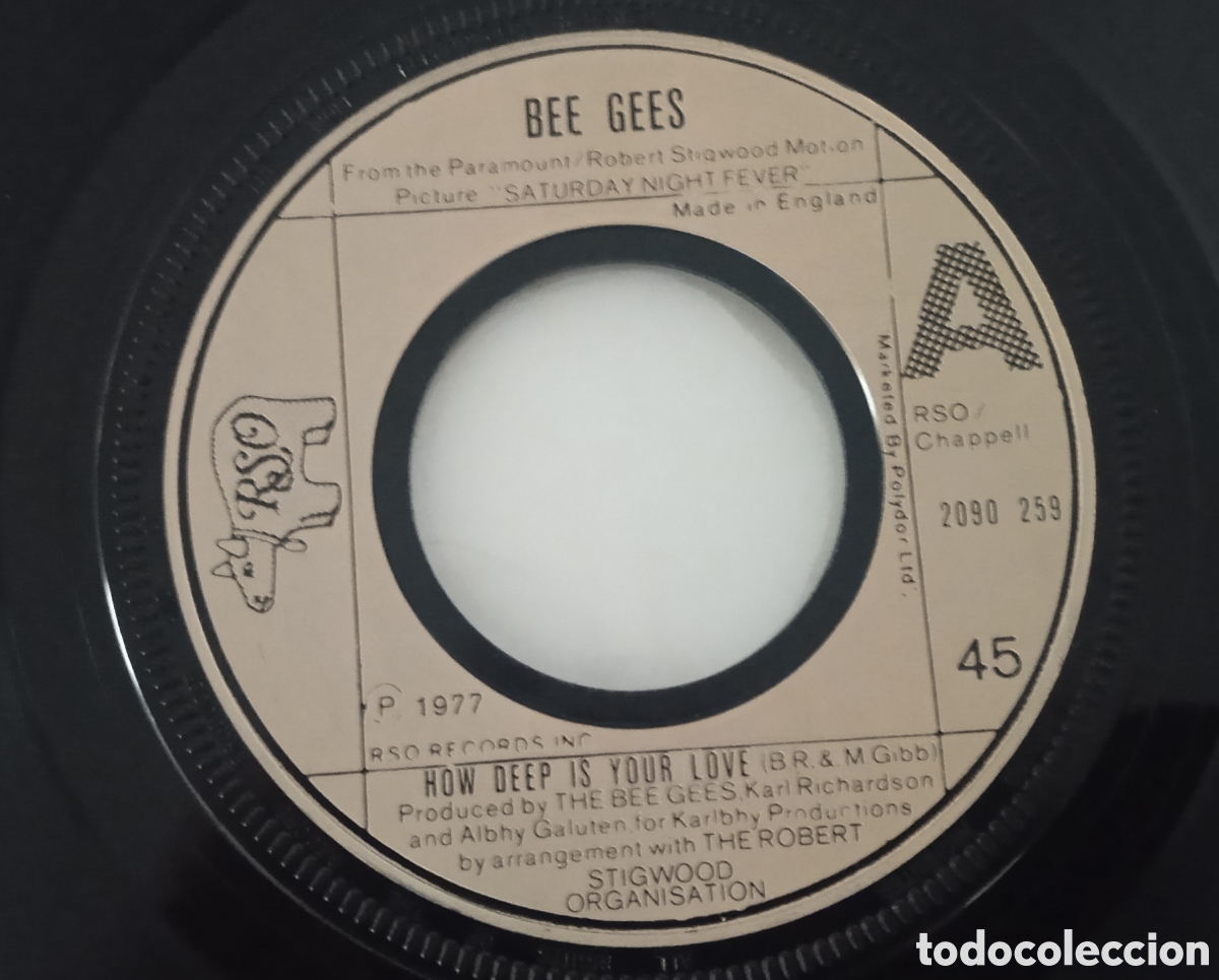 Discos de vinilo: BEE GEES - How deep is your love (1977) single - Foto 1
