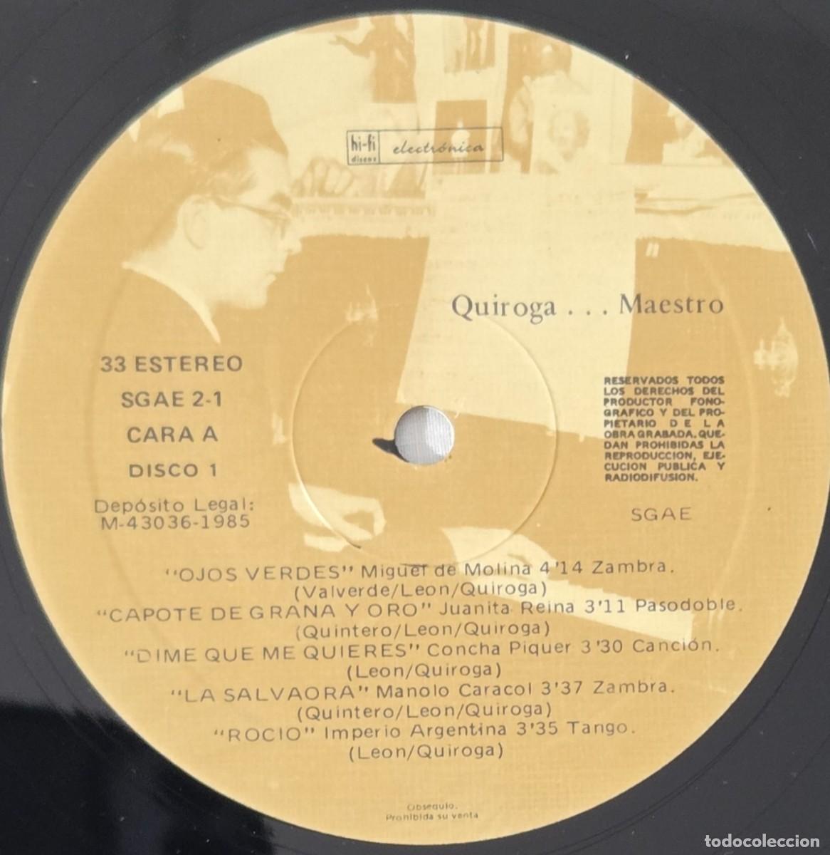 Discos de vinilo: Doble Lp Vinilo Quiroga... Maestro - Foto 6