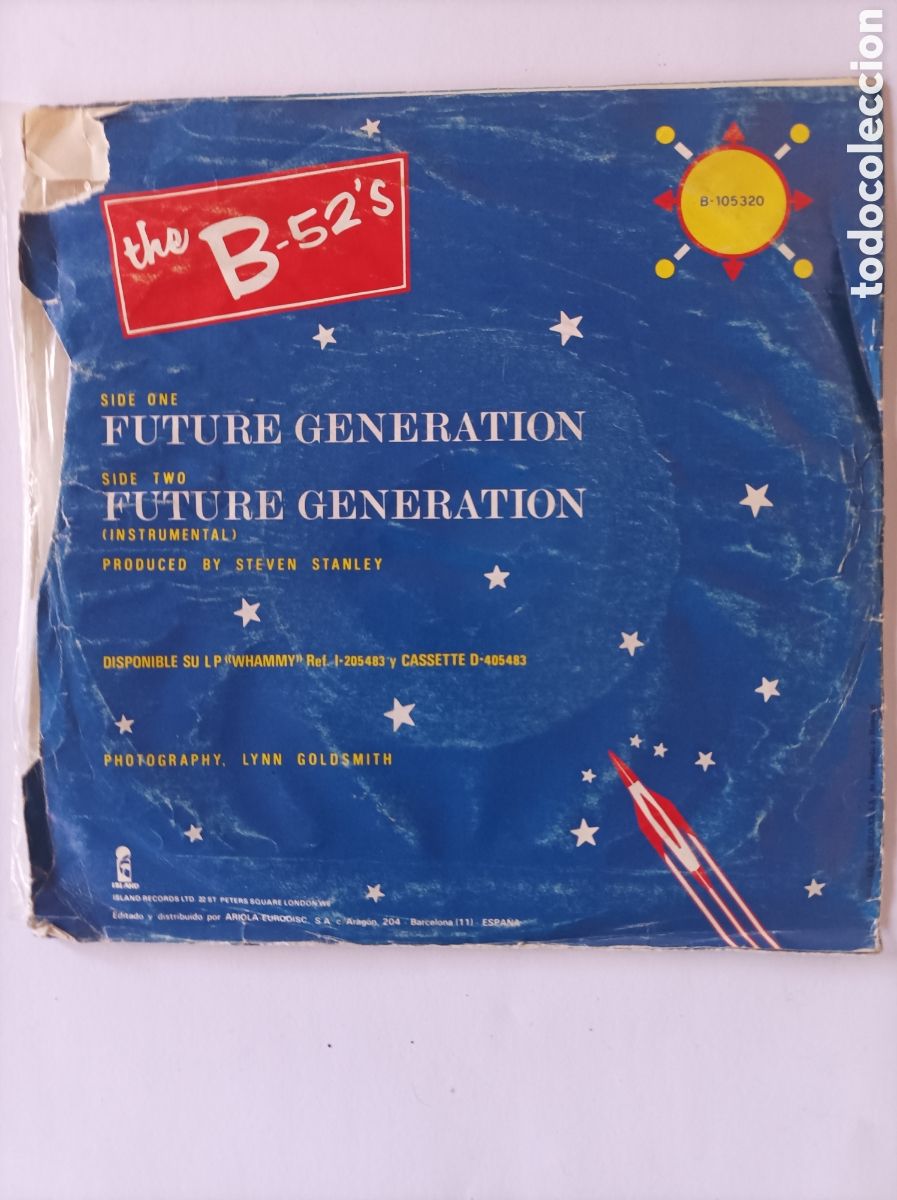 Discos de vinilo: THE B-52S. FUTURE GENERATION. ARIOLA. 1983. SINGLE DISCO VINILO. - Foto 2