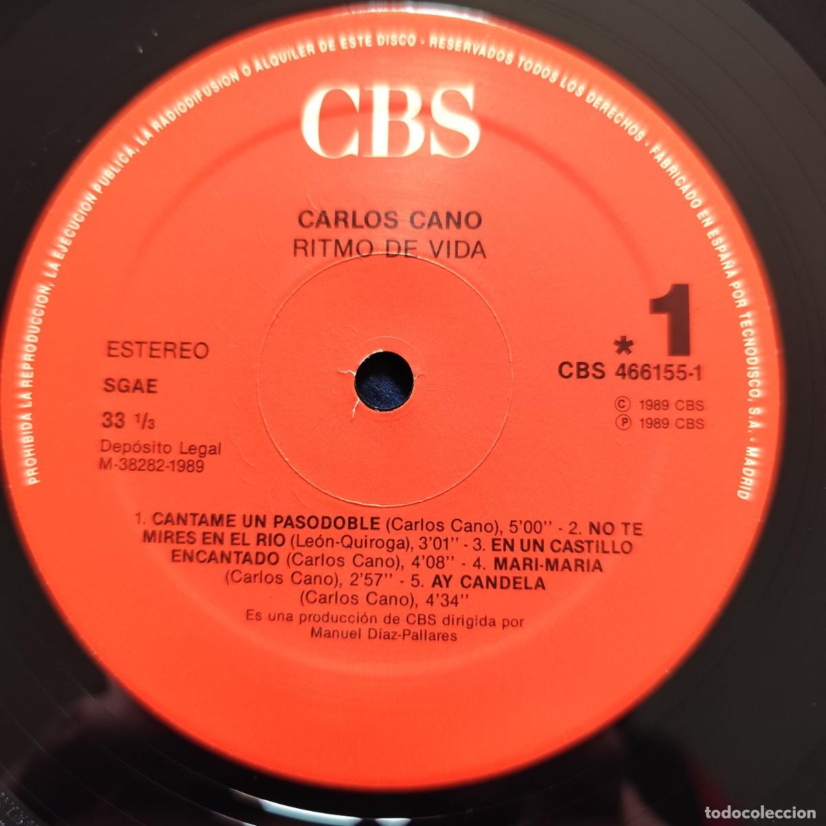 Discos de vinilo: LP CARLOS CANO Ritmo de Vida NM/NM - Foto 3
