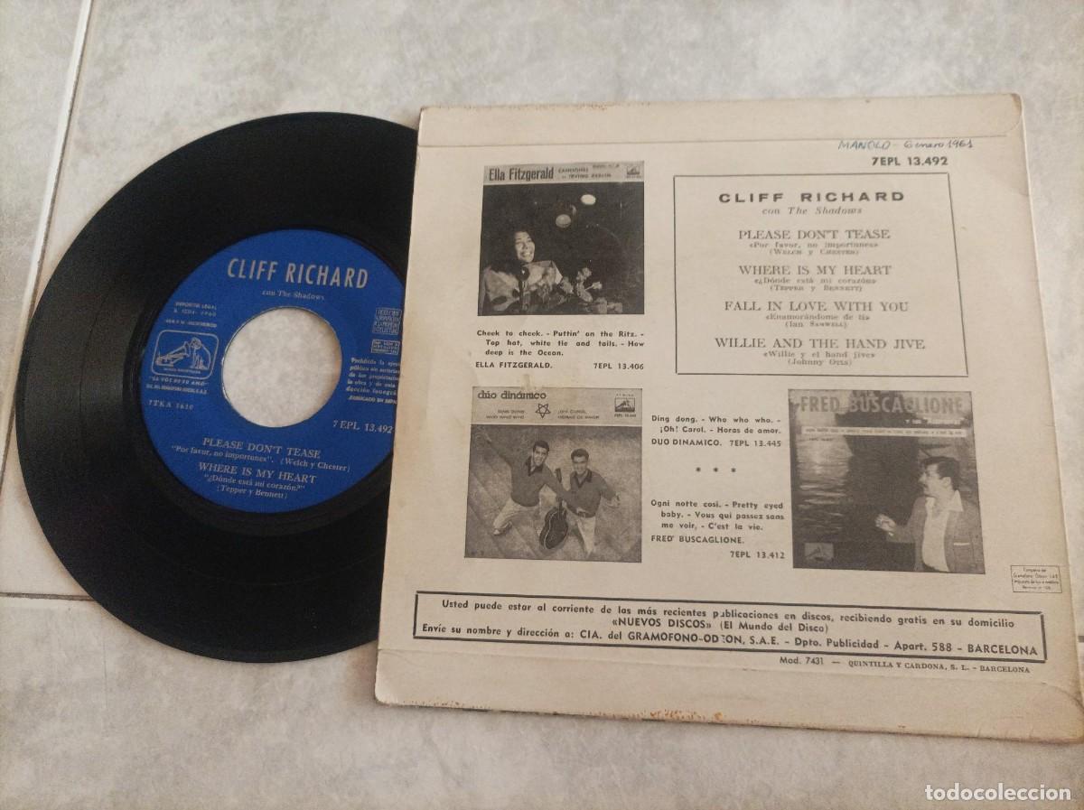 Discos de vinilo: Cliff Richard ep N&ordm; 7-dificil- - Foto 3