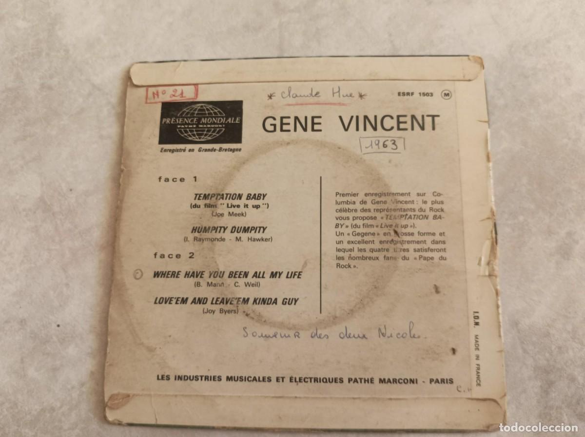 Discos de vinilo: Gene Vincent ep Francia - Foto 2