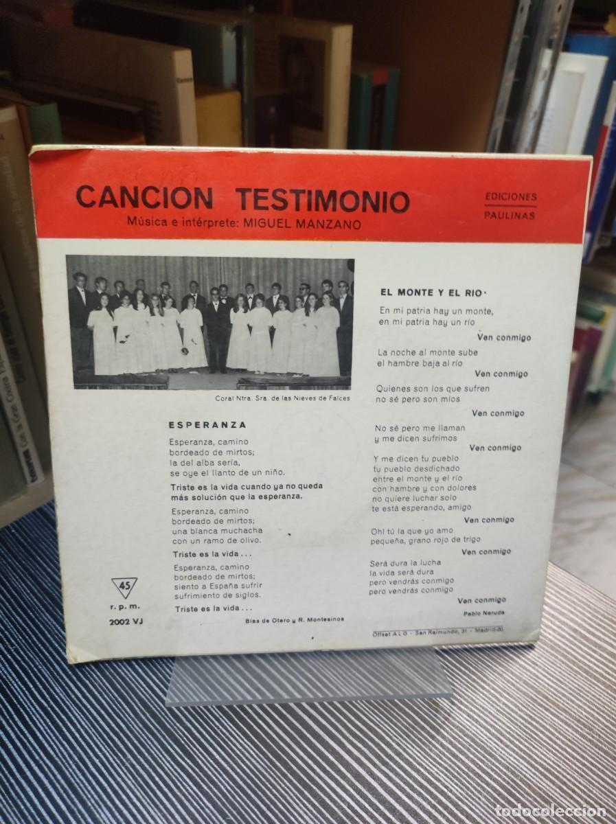 Discos de vinilo: M. Manzano &ndash; Esperanza / El Monte Y El Rio - Foto 2