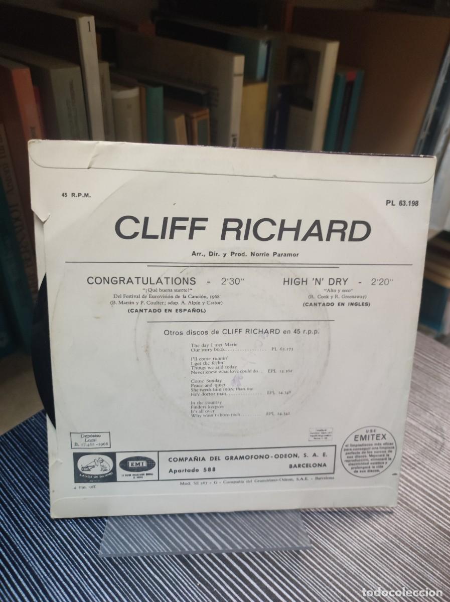 Discos de vinilo: Cliff Richard &ndash; Congratulations (Canta En Espa&ntilde;ol) - Foto 2