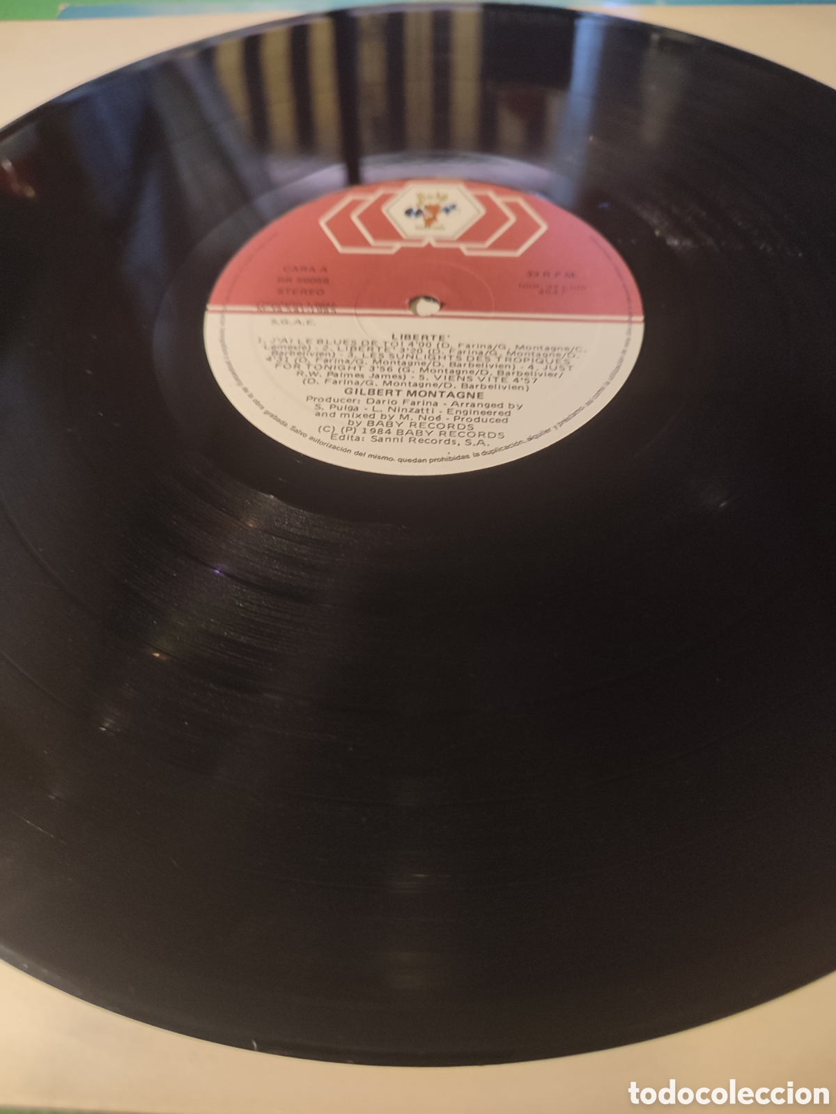 Discos de vinilo: Gilbert Montagne - Libert&eacute; edici&oacute;n 1985 - Foto 3
