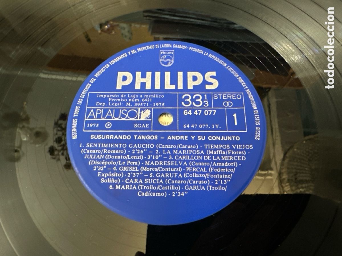Discos de vinilo: LP - ANDRE Y SU CONJUNTO - SUSURRANDO TANGOS - Foto 3