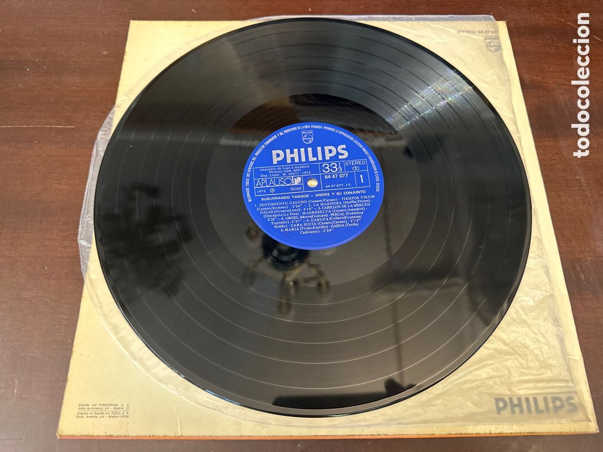 Discos de vinilo: LP - ANDRE Y SU CONJUNTO - SUSURRANDO TANGOS - Foto 4